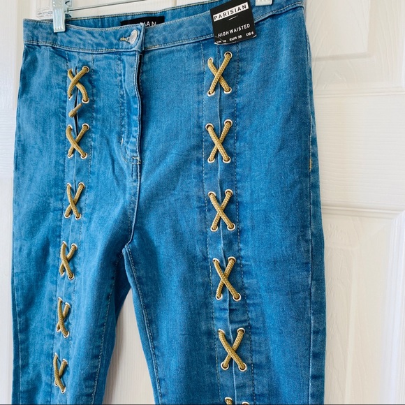 ASOS Parisian Lace Up Front Super Skinny Jeans | 6 - Picture 3 of 7